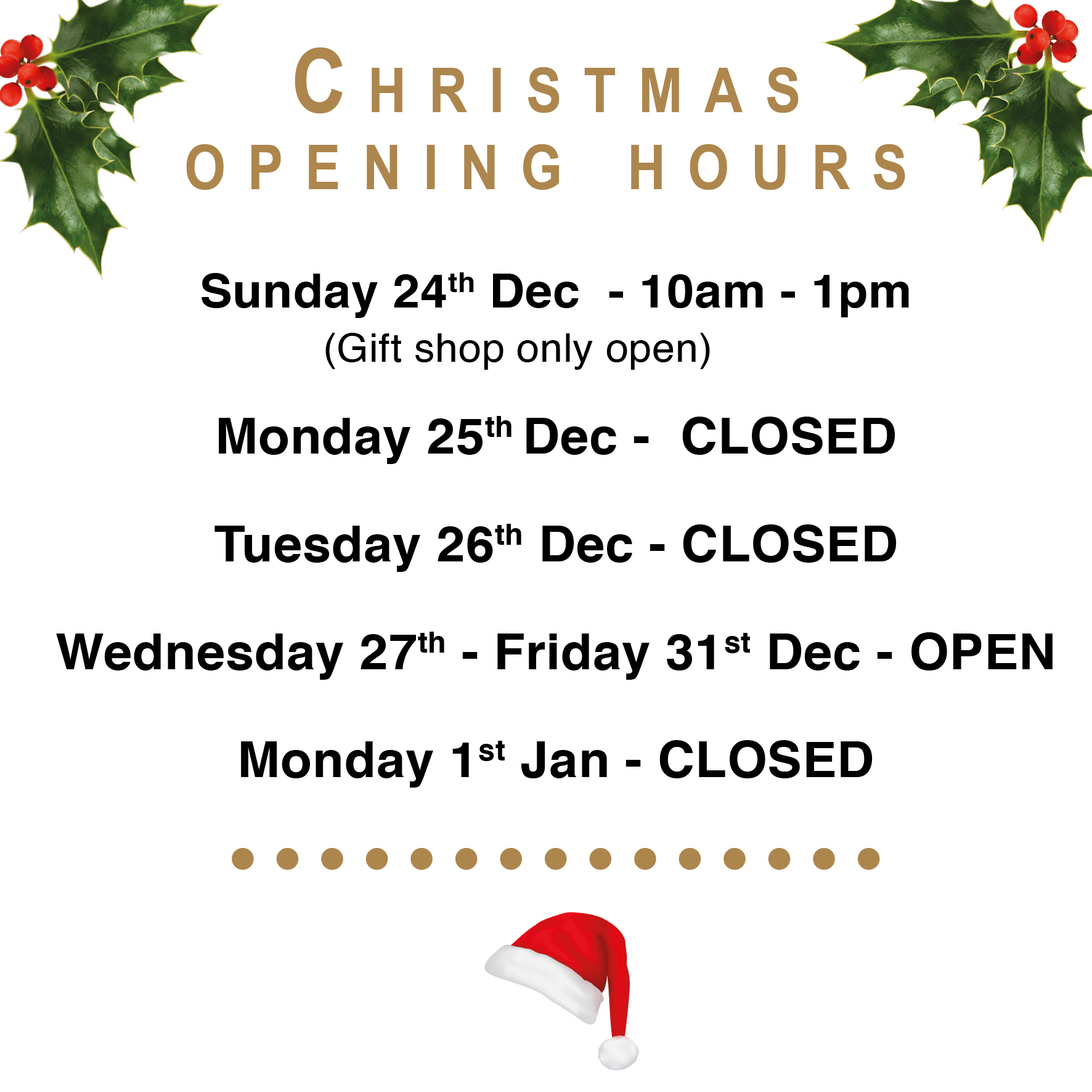 Christmas Opening Hours - National Horseracing Museum